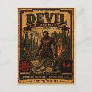 Cartão Postal Diabo, Monstro de Circo Antigo