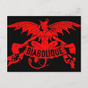 Cartão Postal Diabolique Devil Satã Vintage Cigarro Art
