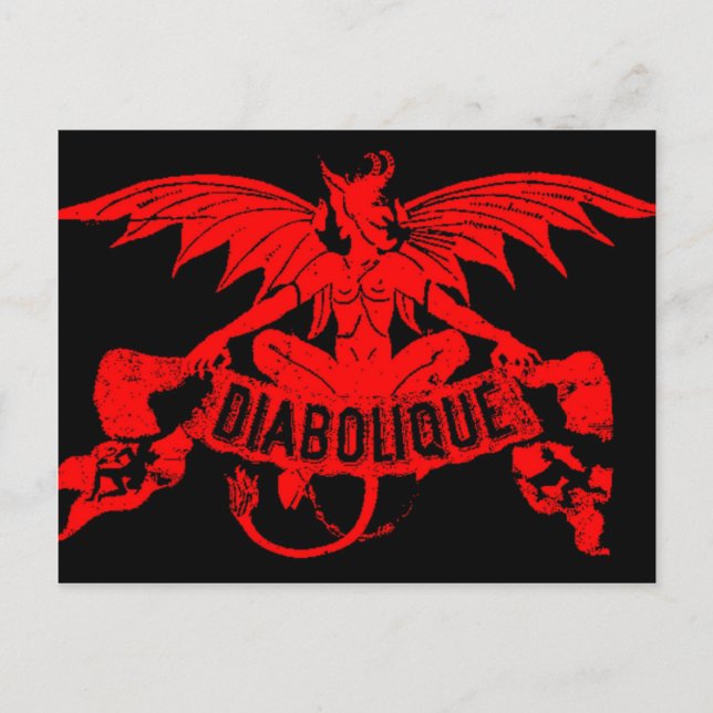 Cartão Postal Diabolique Devil Satã Vintage Cigarro Art (Frente)