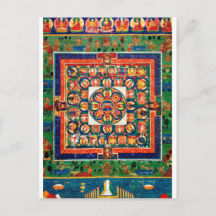 Cartão Postal Diagrama Cósmico Mandala para Meditação