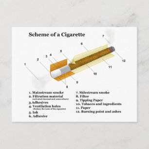 Cartão Postal Diagrama de Cigarro Fumante