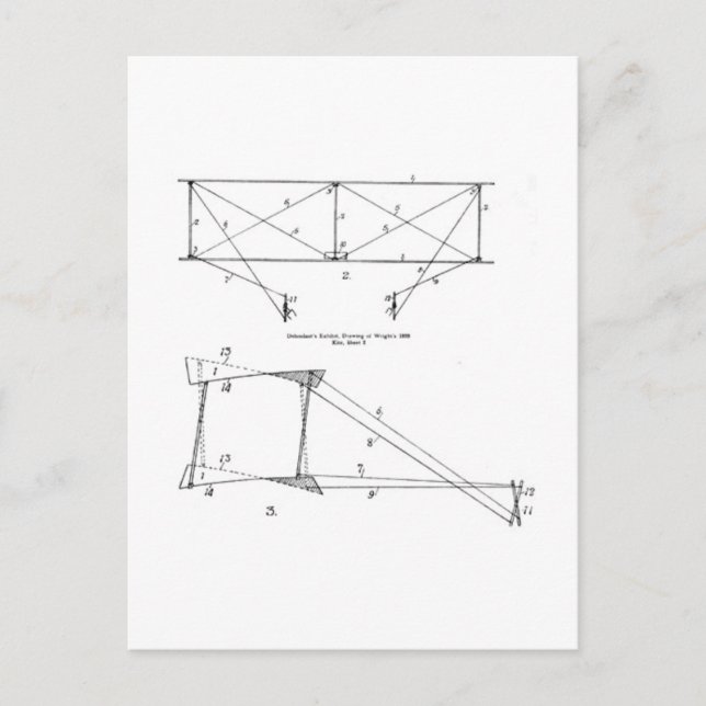 Cartão Postal Diagrama de pipa - pipa (Wright), Cartão-postal 18 (Frente)