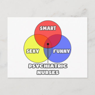 Cartão Postal Diagrama de Venn .. Enfermeiros Psiquiátricos
