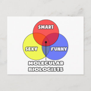 Cartão Postal Diagrama Venn.. Biólogos Moleculares