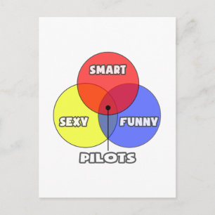 Cartão Postal Diagrama Venn.. Pilotos