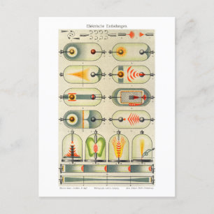 Cartão Postal Diagrama Vintage de Descargas Elétricas