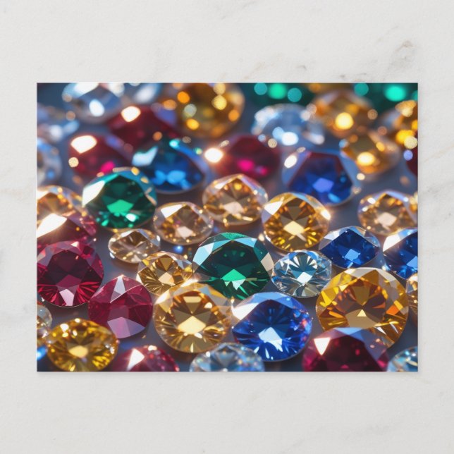 Cartão Postal Diamantes De Muitas Cores (Frente)