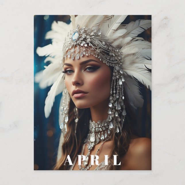 Cartão Postal *~ DIAMOND Boho Mulheres AP53 ANIVERSÁRIO DE ABRIL (Frente)