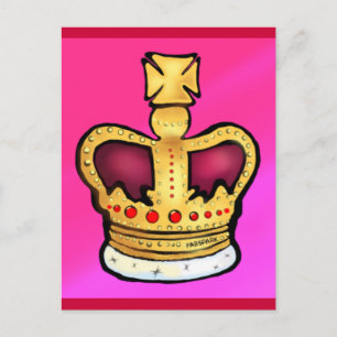 Cartão Postal Diamond Jubilee Crown - desenho lindo