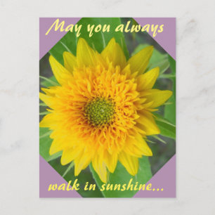 Cartão Postal Diamond Sunflower com cartão-postal inspirador