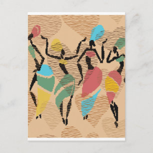 Cartão Postal Dias de os namorados africanos dançam, padrão fe