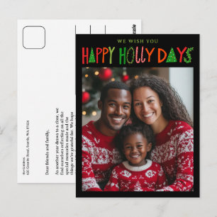 Cartão Postal DIAS FELIZES DE HOLLY Natal PERSONALIZADO Foto
