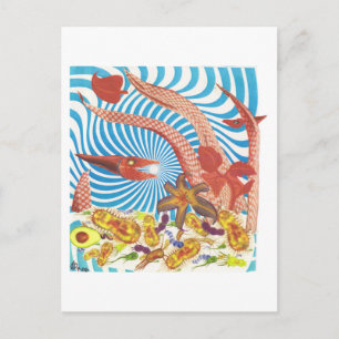 Cartão Postal Dibble_Art29_Orange_Octopus