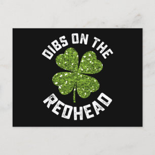 Cartão Postal Dibs No Shamrock Do Dia de São Patrício Redhead