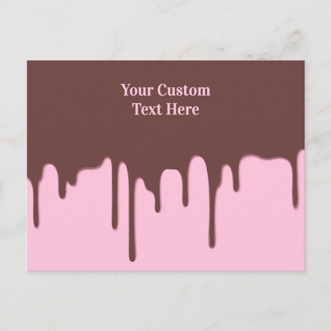 Cartão Postal Dica de Chocolate de Texto Personalizado (Frente)