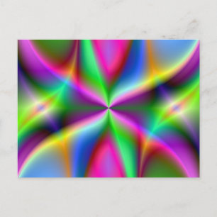 Cartão Postal Dicas de Arte Fractal do Arco-Íris para Explosão