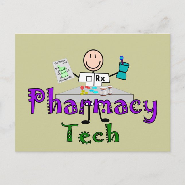 Cartão Postal Dicas de Design do Pharmacy Tech Stick (Frente)