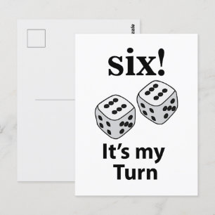 Cartão Postal Dice Rolling 6 É o meu Roll Dice