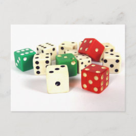 Cartão Postal DICE - VERMELHO, BRANCO e VERDE