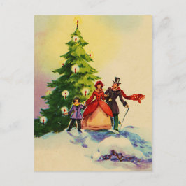 Cartão Postal Dickens style Christmas illustration