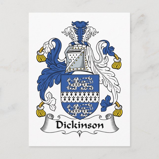 Cartão Postal Dickinson Family Crest (Frente)