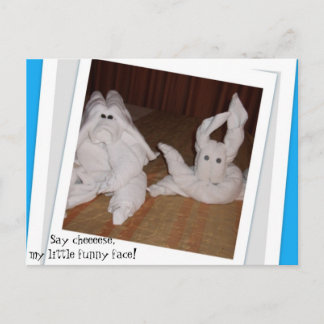 Cartão Postal Diga "Cheeeseee" meu pequeno rosto engraçado!