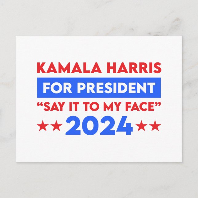 Cartão Postal Diga Isso Ao Meu Face Kamala Harris Para O Preside (Frente)