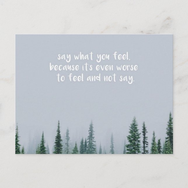 Cartão Postal Diga O Que Você Sente (Frente)