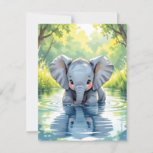 Cartão Postal Diga "oi" com este lindo elefante