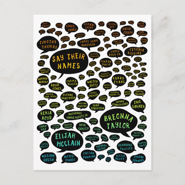 Cartão Postal diga seus nomes arco-íris (Frente)