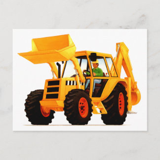 Cartão Postal Digger Amarelo do Criança