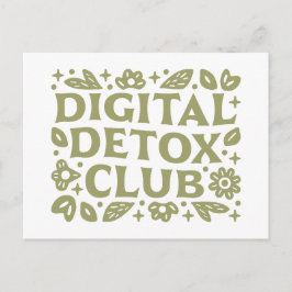 Cartão Postal Digital detox club wellness girl green aesthetic