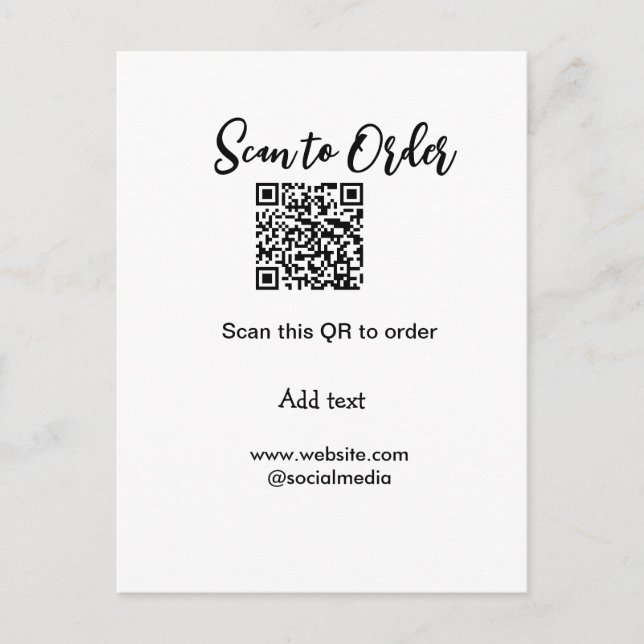 Cartão Postal Digitalizar para fazer a varredura do código QR ad (Frente)