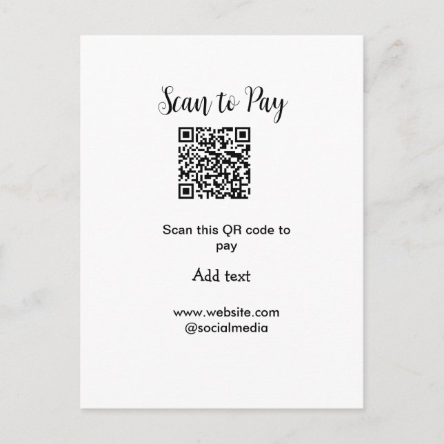 Cartão Postal Digitalizar para pagar digitalização código QR adi (Frente)