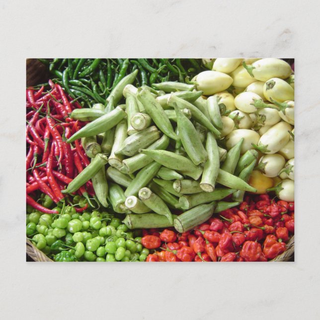 Cartão Postal Digno de nota - pimentas de pimentão africanas (Frente)