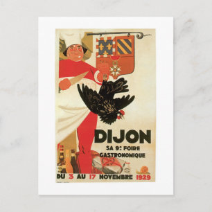 Cartão Postal Dijon Chicken Vintage Comida Anúncio