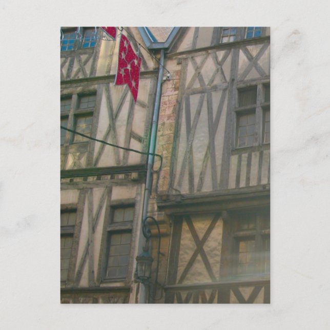 Cartão Postal Dijon, cidade antiga edifícios de enxaimel (Frente)