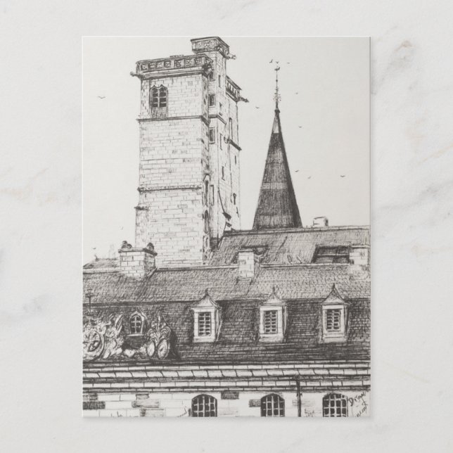 Cartão Postal Dijon Rooftops França.2008 (Frente)