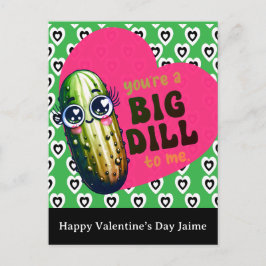Cartão Postal Dill Pickles Hearts Valentines Day Postcard