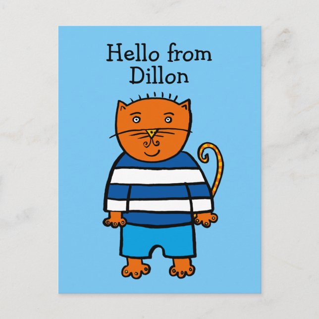 Cartão Postal Dillon o Gato Personalizado (Frente)