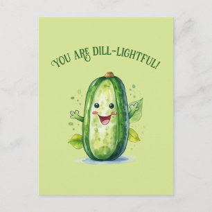 Cartão Postal Dillzinho de Desenho Animado Verde Fofo