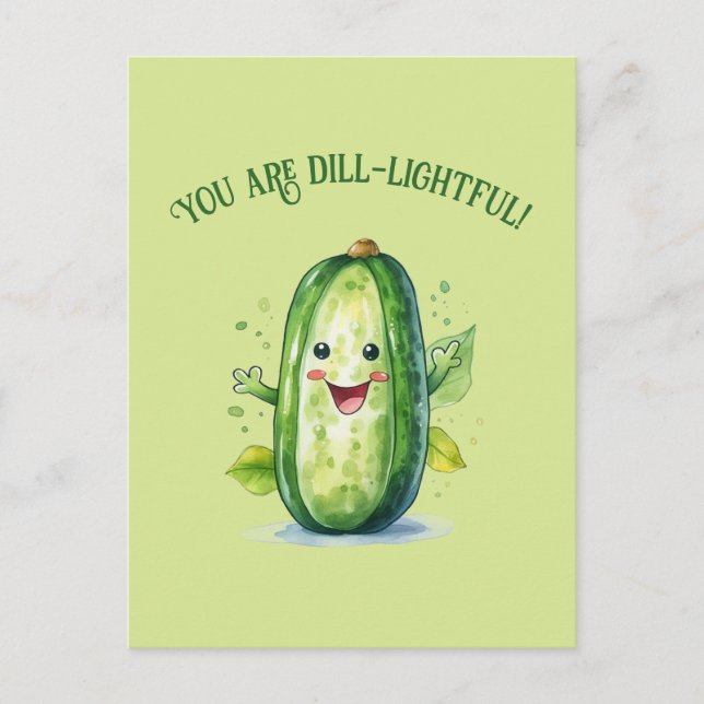 Cartão Postal Dillzinho de Desenho Animado Verde Fofo (Frente)
