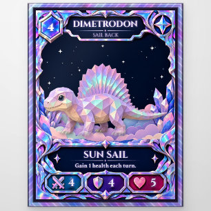 Cartão Postal Dimetrodon, Arte em Folha de Chuva de Cores