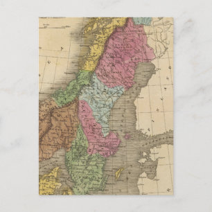 Cartão Postal Dinamarca, Suecia, Noruega