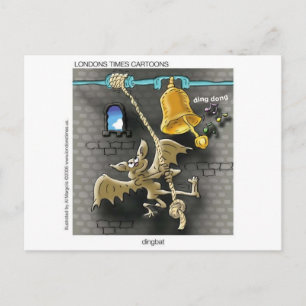 Cartão Postal Dingbat Funny Cartoon Oferece Camisetas e Coleções