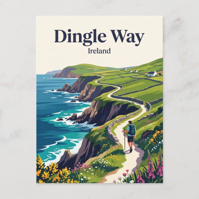 Cartão Postal Dingle Way Irlanda (Frente)