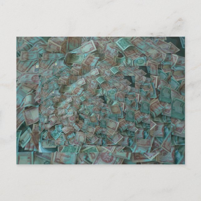 Cartão Postal Dinheiro monetário (Frente)