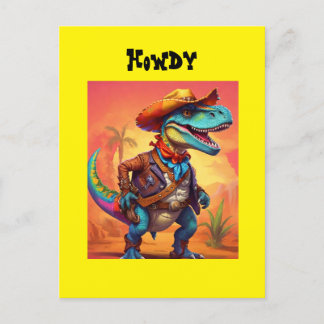 Cartão Postal Dino Cowboy