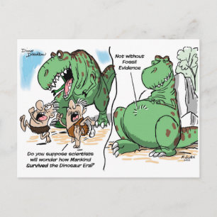 Cartão Postal Dino Doodle Cartoon