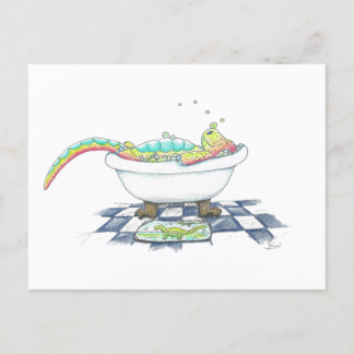 Cartão Postal Dino no Desenho do Tubo